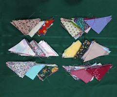 Quilting Fabric Precut lot of Triangle Quilt Assorted Colors Patterns 5047