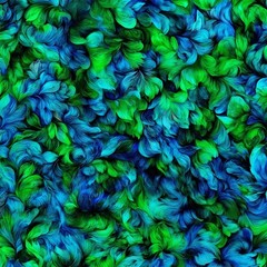45″ Flutterwave (Ocean Moss) Fabric 100% Cotton Digital Print By The Yards