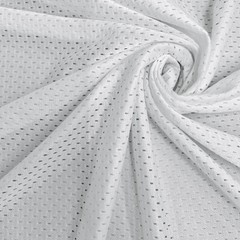 Sawyer WHITE Polyester Football Sports Mesh Knit Fabric by the Yard – 10047