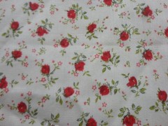 sweet vtg cotton fabric red roses on pale yellow 2 yds 6″ long new 35″ width