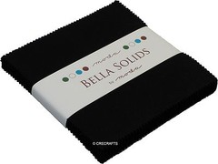 Bella Solids Black Moda Charm Pack 42 5 inch 100% Cotton Precut Quilt Squares