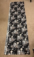 JOANN Boneyard Cemetery RIP Skeletons Black & White Fabric 2 yards Halloween