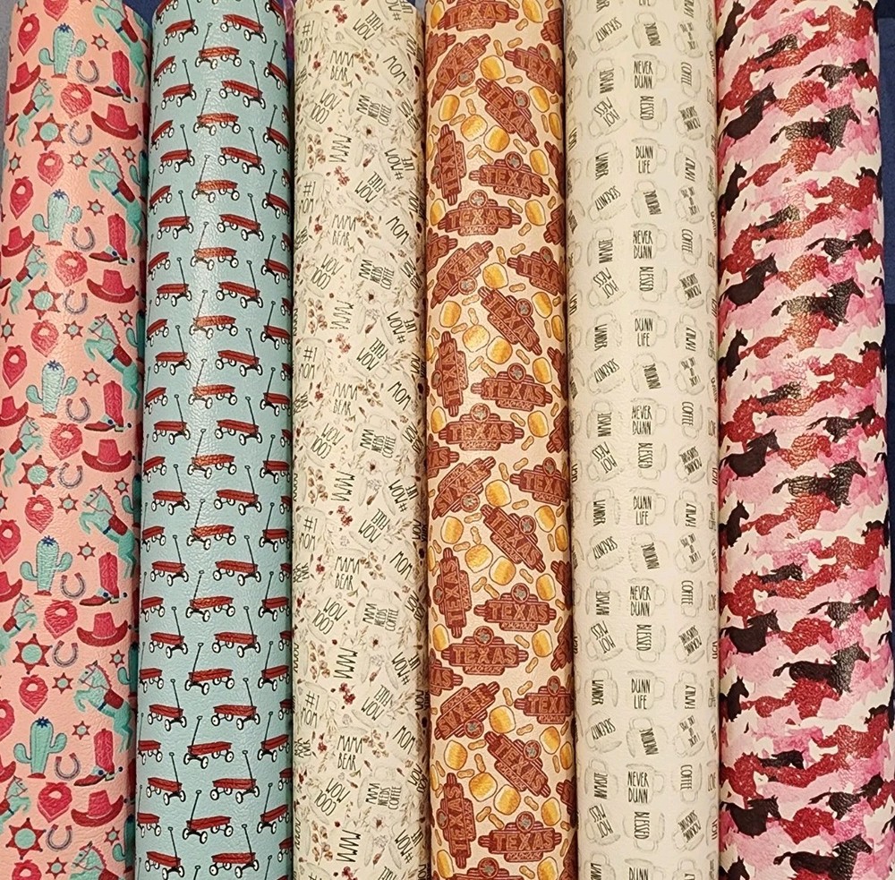 Polka Dotted Peach Faux Leather 6 Sheets 9×12 Texas Roadhouse Western RAE DUNN