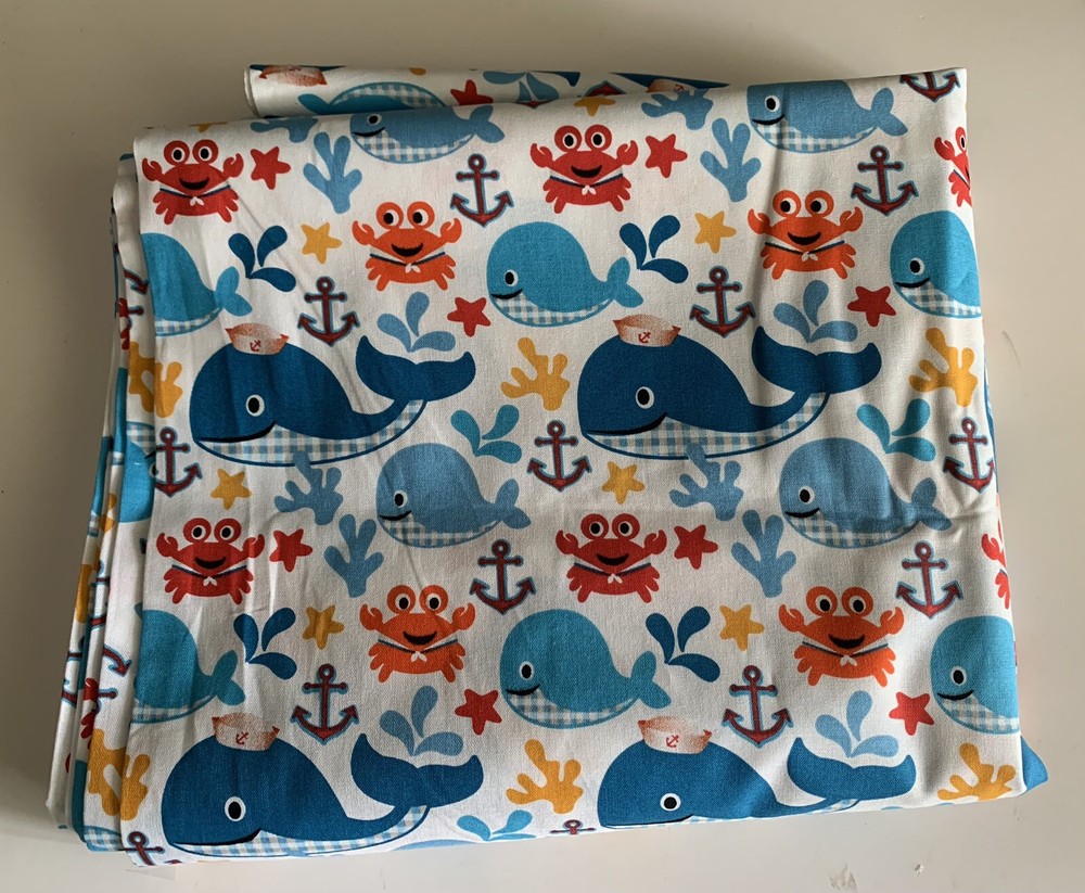 Fabric 3 Yards Whales Ocean Nursery