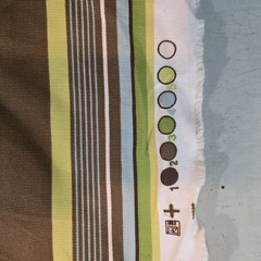 Kaufman Fabric 60″ x 5+ yards Soil & Stain Resistant Blue Brown Green Stripe y2k