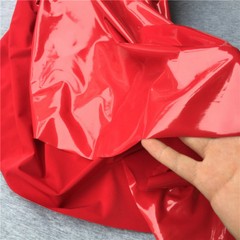 Wet Look Shiny Glossy PVC Leather Fabric Soft Stretch Mirror Vinyl PU Material