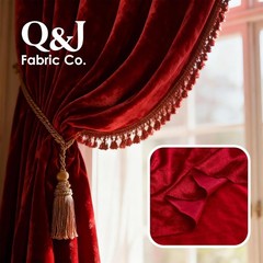 Red 60 Inch Wide Stretch Velvet Fabric 5 Yards Soft Velvet Fabric by the Yard