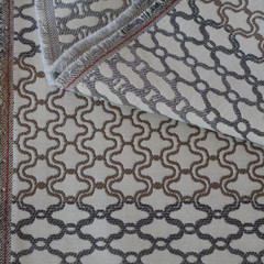 Vintage Contemporary Upholstery Fabric, Gray, Taupe Tan Lattice Links 5.6 yds