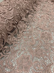 Maggie DARK MAUVE Guipure Venice Heavy Lace Fabric by the Yard – 10019