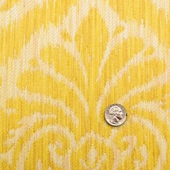 Yellow & White Sateen/Twill Weave Damask Cotton/Rayon Blend Fabric | 1.8 yds.