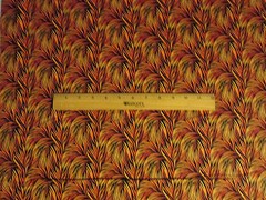 FLAMES ORANGE YELLOW PLUME FLAME COTTON FABRIC FQ OOP
