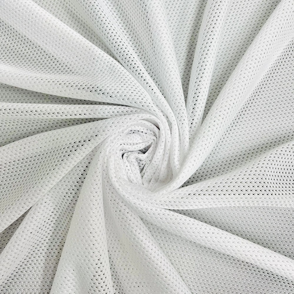 Brylee WHITE Polyester Micro Mesh Jersey Sports Mesh Knit Fabric by the Yard