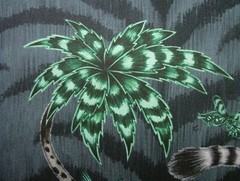 Emma J Shipley Fabric Lemur Navy 100% Cotton Curtain Upholstery Cushion Fabric