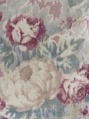 VTG SHABBY FADED PINK ROSE FLORAL COTTON FABRIC 35×171 45Y G2U