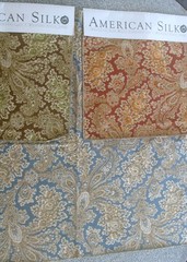 American Silk Mills Fabric Sample All Silk Remnant Pillow Crafts Lauren 3 colors