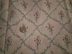 Red And Green On White Floral Cotton Polyester Blend Fabric 42″ X 36″