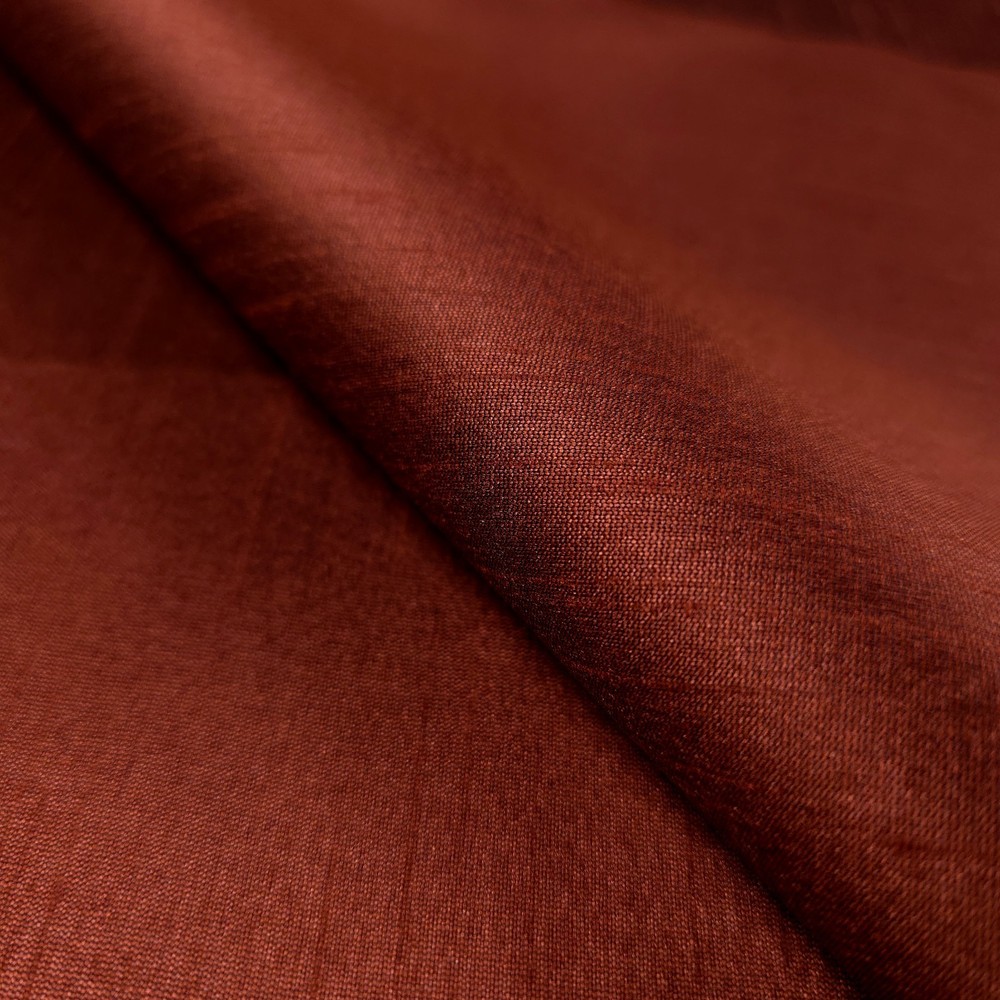 COPPER PENNY FAUX SILK POLY DUPIONI FABRIC 58″ BY THE YARD COPPER BRICK BATINA