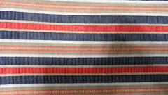 VTG Muted Red/White/Blue Seersucker Fabric Unbranded 3 yds x 44″ Cotton/Blend