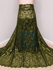Green Sequins Embroidered Lace fabric 50” Width Sold By The Yard