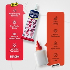 Super Fabri-Tac – New Industrial Grade Fabric Adhesive – Fast Grab, Quick Dry…