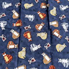 Cynthia Young MODO Cats & Mice Cotton Fabric Remnant 30×30 1996 Vintage