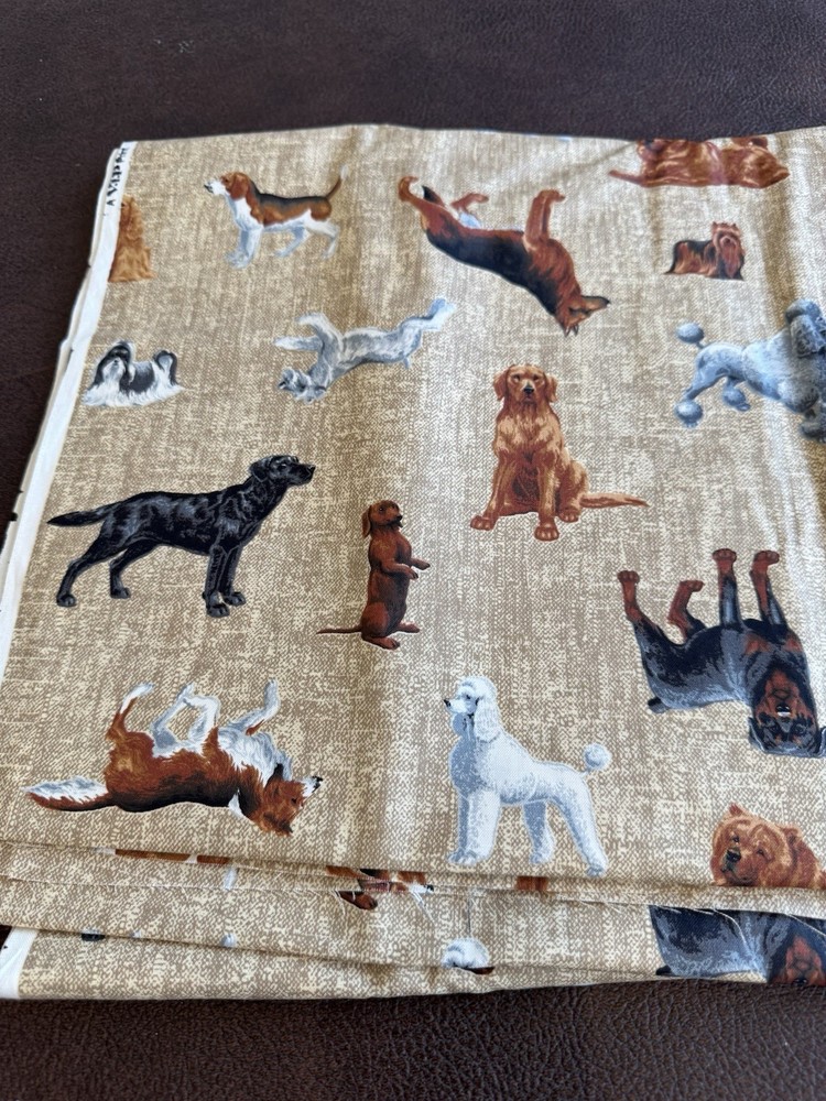 Cranston VIP Joan Messmore Fabric Different Dog Breeds 5 1/2 Yards