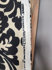 Waverly Essence Gray Off White Damask Upholstery Fabric 4 yards