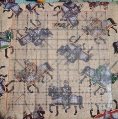 FABRIC BTY~ 45″ 100% cotton~~ KNIGHTS ON CREAM~~ MICHAEL MILLER FABRICS