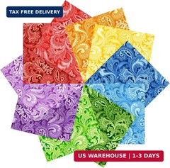 50pcs 10 x 10 inches Multicolor Cotton Fabric Bundle Squares for Quilting Sew…