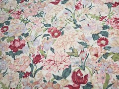 Placton Rounded Large Fabric Piece Multicolor Floral Linen? Cottagecore READ