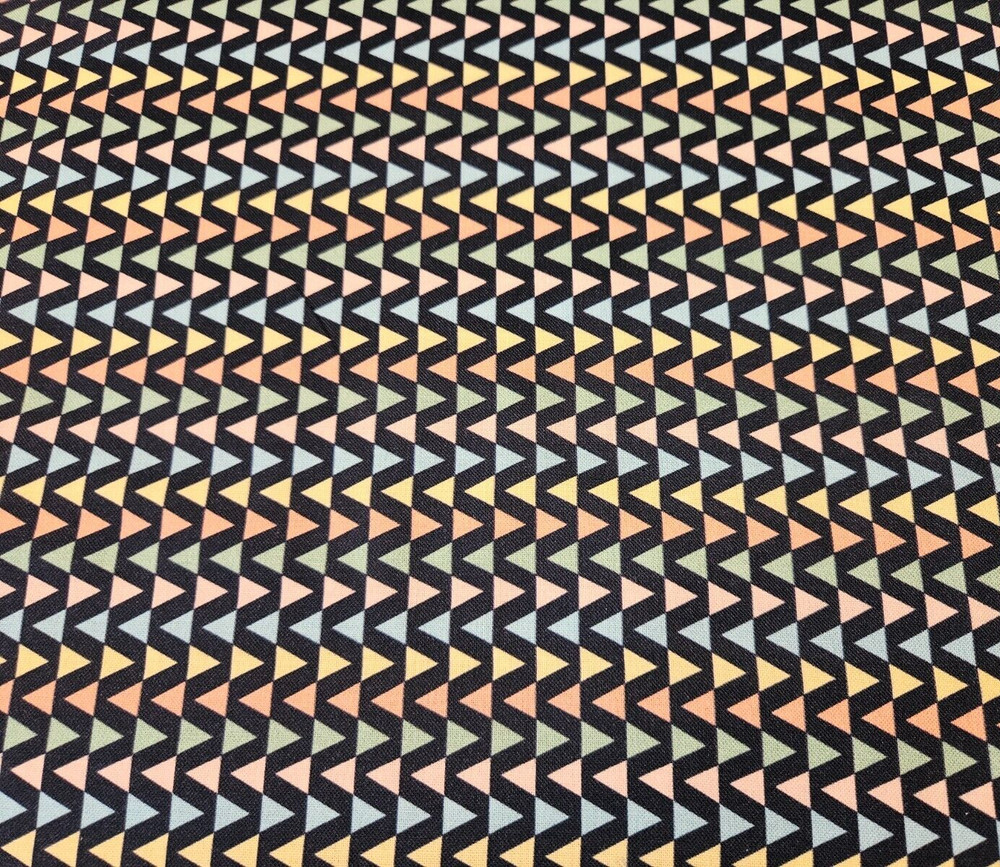 Star Bright BTY P&B Textiles Pastel Flag Stripe on Navy Blue