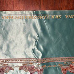 angzhou Silk Brocade Set Turquoise & Pink Phoenix Peony Bedspread Coverlet 84×70
