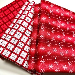 Connecting Threads Snowed Inn Collection REDS Fabric 3 PACK MaryJo Tuttle 2014