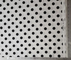 Polka Dot Fabric Black White SEVENBERRY All Cotton HALF YARD BTHY
