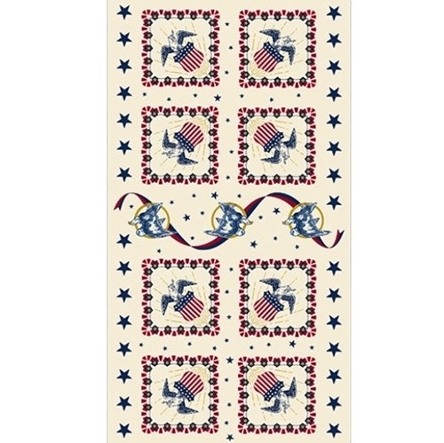 Salute Patriotic America American Eagles 23×44 Cotton Fabric Panel