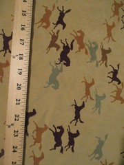 Synthetic Fabric Remnant Piece Poly Suede Wild Running Horse on Tan