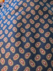 vintage 3 Yd x 45″ cranston fabric Blue paisley Schwartz Lieberman Cotton Blend