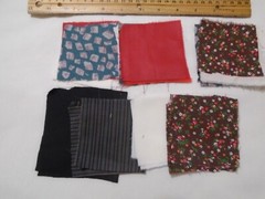 Lot (31 pcs) Mix Cut Craft Blocks, Squares, Rectangles Vintage Fabrics