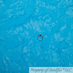BonEful FABRIC FQ Cotton Quilt Blue Aqua Teal Water Color BATIK Sea Wave Bubble