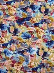 Floral Bubble Crepe Apparel Fabric Leaves By the Yard