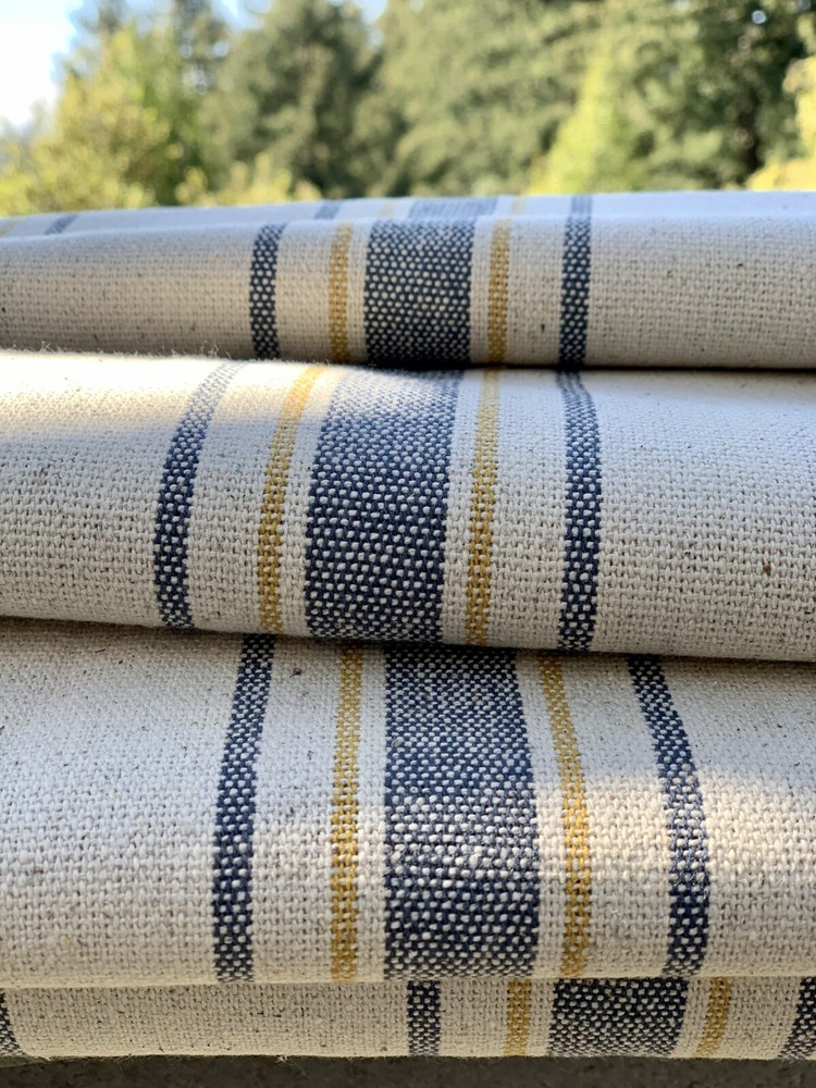 Grain Sack Fabric by the Yard, Ticking Fabric, French Country, Cottage Farmhouse