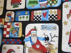 Alma Lynn FOR HI-FASHION FABRICS Santa Squares Metallic Gold VTG 19978 1YX43