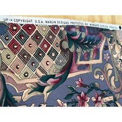Vtg Margin Designs Upholstery Fabric Floral Vibrant Purple Lavender Chintz BTY
