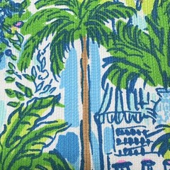 Lilly Pulitzer Dobby Cotton Fabric Sprout Green Lilly On Holiday 18″ x 57″