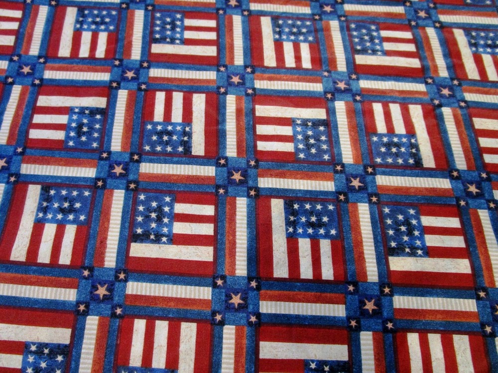 PATRIOTIC FLAGS Print Fabric * BTY * Warren Kimble Cranston * Americana July 4