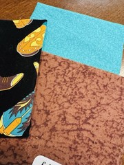 FQs cotton quilt Fabric X 3 Turquoise Blue Beige Brown Western Cowboy Boots SW