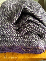 $30- 2Yards + 12 inch, Purple/Black Wool Blend, For Jacket,Skirts, Upholstery