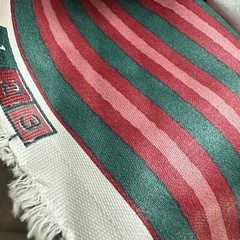 6+yards Duralee Cotton Fabric Burgundy & Green Stripe Sheen Approx 20 Feet 57” W