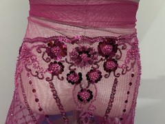 Fuchsia Pink Beaded Sequins Embroidery Bridal Lace Fabric 50” Width By The Yard