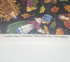 Vintage Thanksgiving Harvest Cotton Print Cynthia Harts Holiday 20×40″ Pre2000s